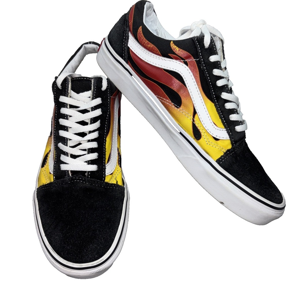Vans Sneakers Flame Old Skool Low Top Shoes Men's 8.0 Women's 9.5